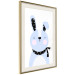 Poster Brave Rabbit - funny bunny with a black ribbon on a light background 138126 additionalThumb 7