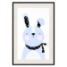 Poster Brave Rabbit - funny bunny with a black ribbon on a light background 138126 additionalThumb 26