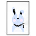 Poster Brave Rabbit - funny bunny with a black ribbon on a light background 138126 additionalThumb 13