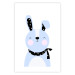 Poster Brave Rabbit - funny bunny with a black ribbon on a light background 138126 additionalThumb 11