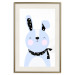 Poster Brave Rabbit - funny bunny with a black ribbon on a light background 138126 additionalThumb 27