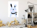 Poster Brave Rabbit - funny bunny with a black ribbon on a light background 138126 additionalThumb 17