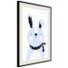 Poster Brave Rabbit - funny bunny with a black ribbon on a light background 138126 additionalThumb 9