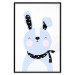 Poster Brave Rabbit - funny bunny with a black ribbon on a light background 138126 additionalThumb 12