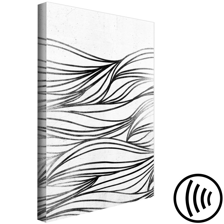 Canvas Art Print Drawings on Water (1-piece) Vertical - black and white abstraction 142426 additionalImage 6