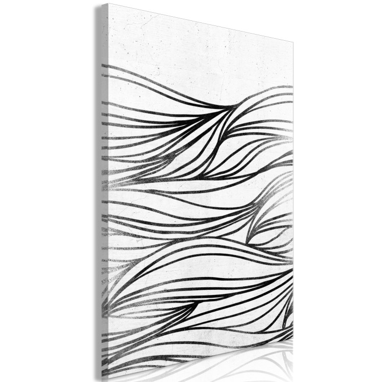 Canvas Art Print Drawings on Water (1-piece) Vertical - black and white abstraction 142426 additionalImage 2