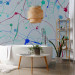 Wall Mural Artistic Stains - Abstract Blots of Paint on a Blue Background 145126 additionalThumb 8