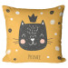 Decorative Microfiber Pillow Cat prince - composition with elements in shades of white and black cushions 147026