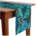 Table Runner Monstera in blue glow - plant motif with exotic leaves 147226
