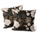 Decorative Velor Pillow Floral elegance - composition with floral motif on a dark background 147326 additionalThumb 3