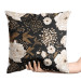 Decorative Velor Pillow Floral elegance - composition with floral motif on a dark background 147326 additionalThumb 2