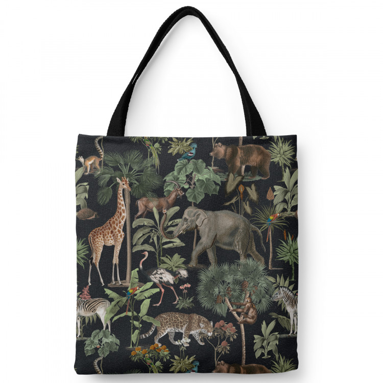 Shopping Bag Wild biodiversity - a design with animal and botanical motifs 148526