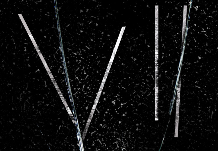 Poster Broken Glass - Abstraction With Inscriptions on a Black Background 148826 additionalImage 2