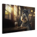 Canvas Art Print AI Dog Miniature Schnauzer - Portrait of a Animal in a Pub With a Beer - Horizontal 150126 additionalThumb 2