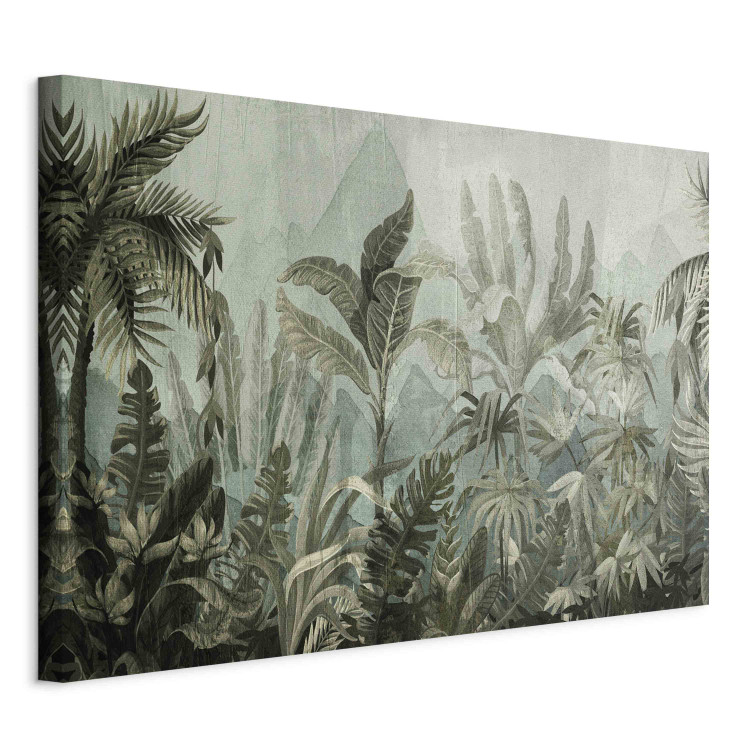 Large canvas print Mountain jungle - dark green composition with leaves and trees [Large Format] 151226 additionalImage 2