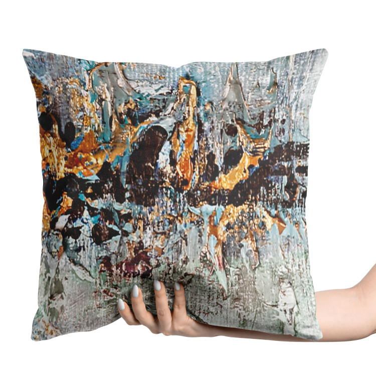 Decorative Velor Pillow Creative Expression - Abstract Composition Imitating a Paint Explosion 151326 additionalImage 3