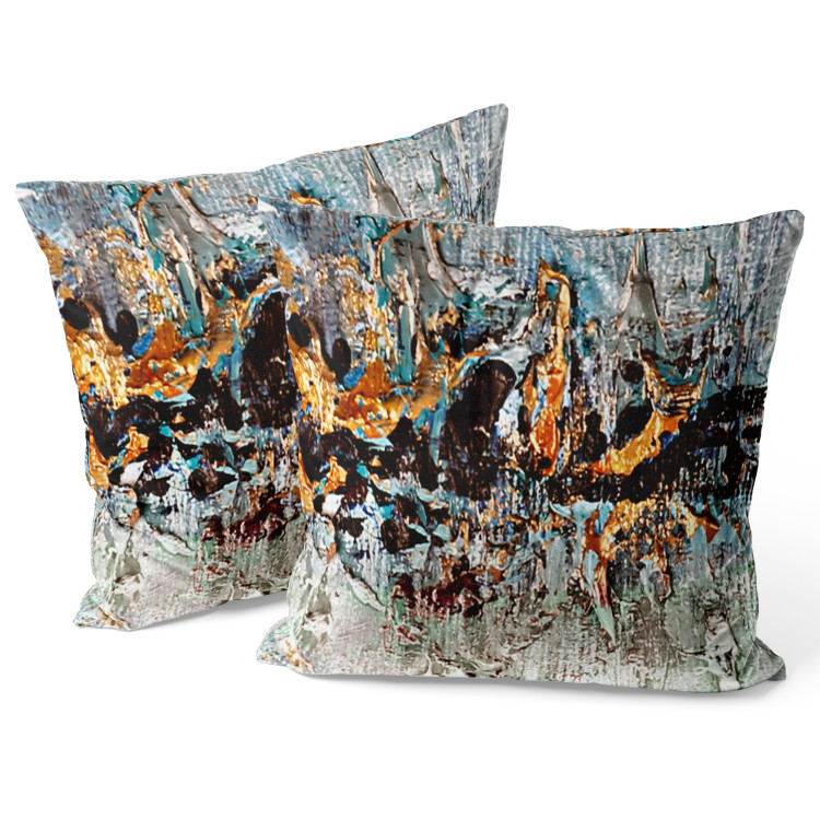 Decorative Velor Pillow Creative Expression - Abstract Composition Imitating a Paint Explosion 151326 additionalImage 2