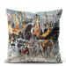 Decorative Velor Pillow Creative Expression - Abstract Composition Imitating a Paint Explosion 151326
