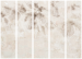 Folding Screen Ephemeral Flowers - Linear Vegetation on a Beige Background II [Room Dividers] 151726 additionalThumb 3