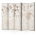 Folding Screen Ephemeral Flowers - Linear Vegetation on a Beige Background II [Room Dividers] 151726
