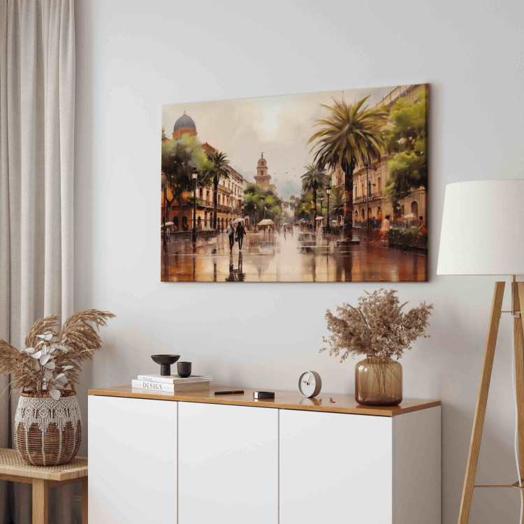 Canvas Art Print Palermo, Sicily - Rainy City Streets with Palms 151926 additionalImage 10