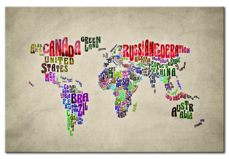 Canvas The map of the World - english names of countries 55426