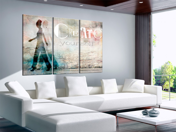Canvas Art Print Create yourself - triptych 55726 additionalImage 3