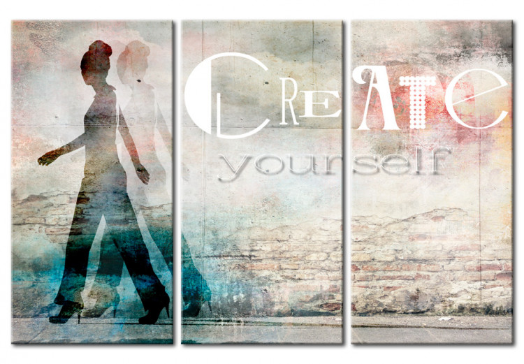 Canvas Art Print Create yourself - triptych 55726