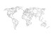 Wall Mural World Map - Black and White Composition with Sketched Continents 60026 additionalThumb 1
