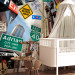 Wall Mural New York USA - composition of road signs on an architectural background 96826 additionalThumb 5