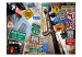 Wall Mural New York USA - composition of road signs on an architectural background 96826 additionalThumb 1