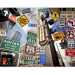 Wall Mural New York USA - composition of road signs on an architectural background 96826 additionalThumb 3