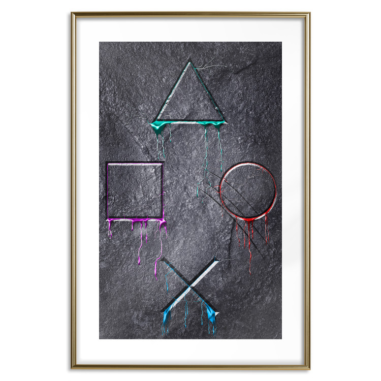 Wall Poster Gaming Addiction - abstraction with geometric figures on a dark background 114436 additionalImage 20