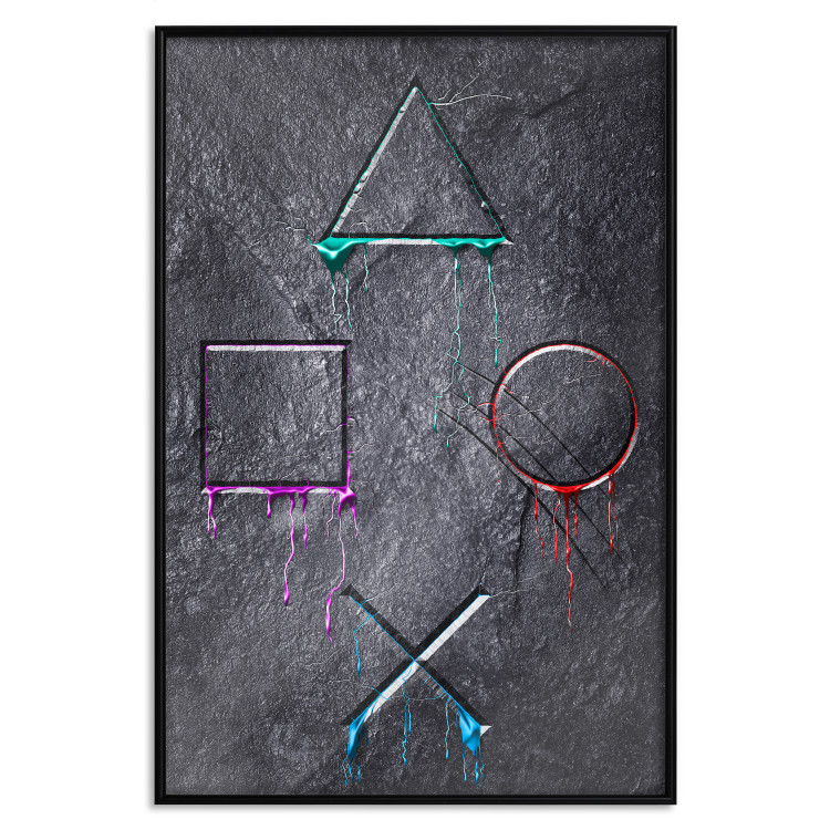 Wall Poster Gaming Addiction - abstraction with geometric figures on a dark background 114436 additionalImage 17