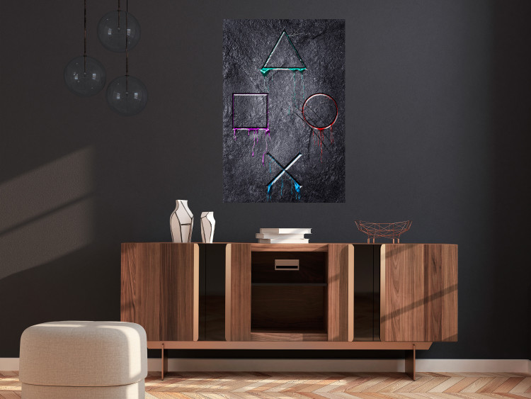 Wall Poster Gaming Addiction - abstraction with geometric figures on a dark background 114436 additionalImage 16