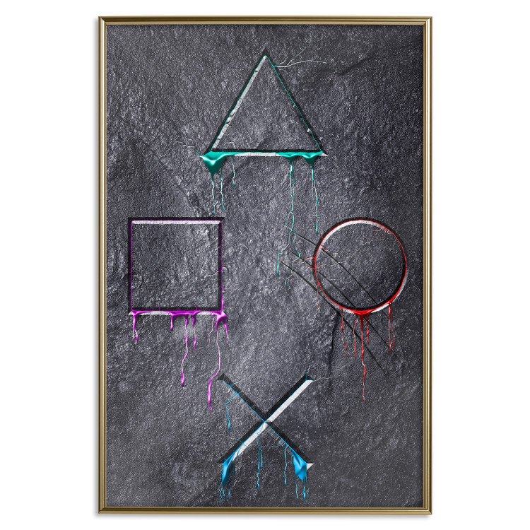Wall Poster Gaming Addiction - abstraction with geometric figures on a dark background 114436 additionalImage 18