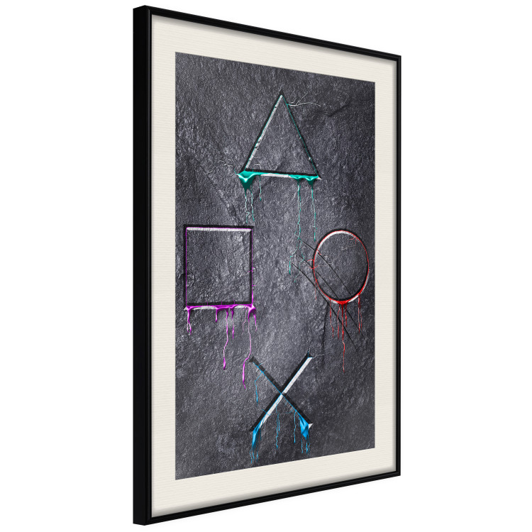 Wall Poster Gaming Addiction - abstraction with geometric figures on a dark background 114436 additionalImage 3