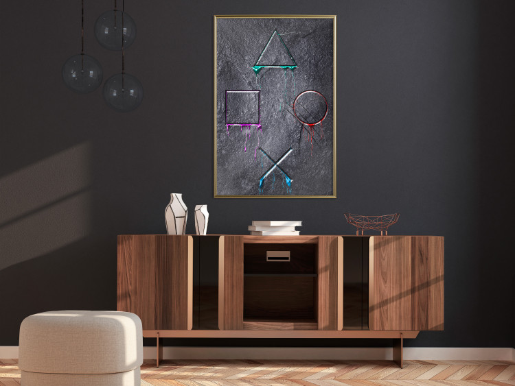 Wall Poster Gaming Addiction - abstraction with geometric figures on a dark background 114436 additionalImage 7