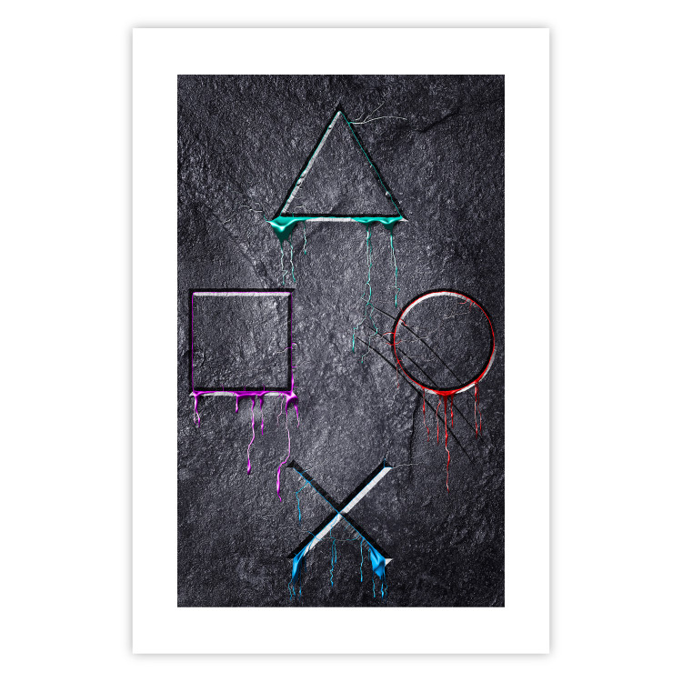Wall Poster Gaming Addiction - abstraction with geometric figures on a dark background 114436 additionalImage 16