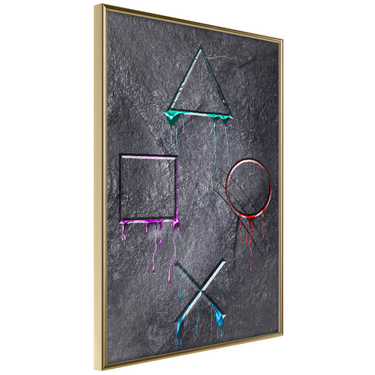 Wall Poster Gaming Addiction - abstraction with geometric figures on a dark background 114436 additionalImage 12