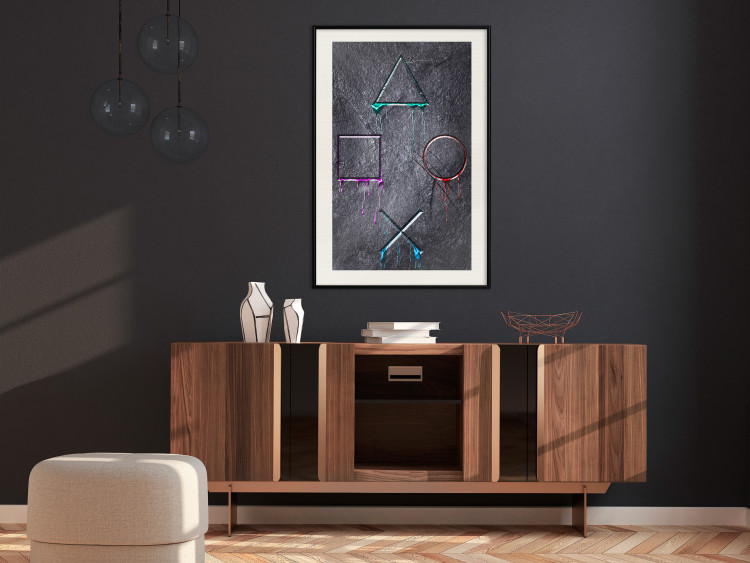 Wall Poster Gaming Addiction - abstraction with geometric figures on a dark background 114436 additionalImage 22