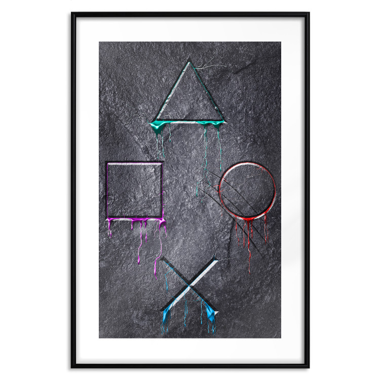 Wall Poster Gaming Addiction - abstraction with geometric figures on a dark background 114436 additionalImage 26