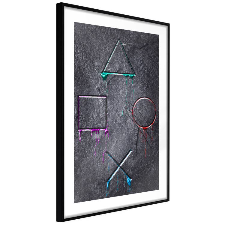 Wall Poster Gaming Addiction - abstraction with geometric figures on a dark background 114436 additionalImage 13