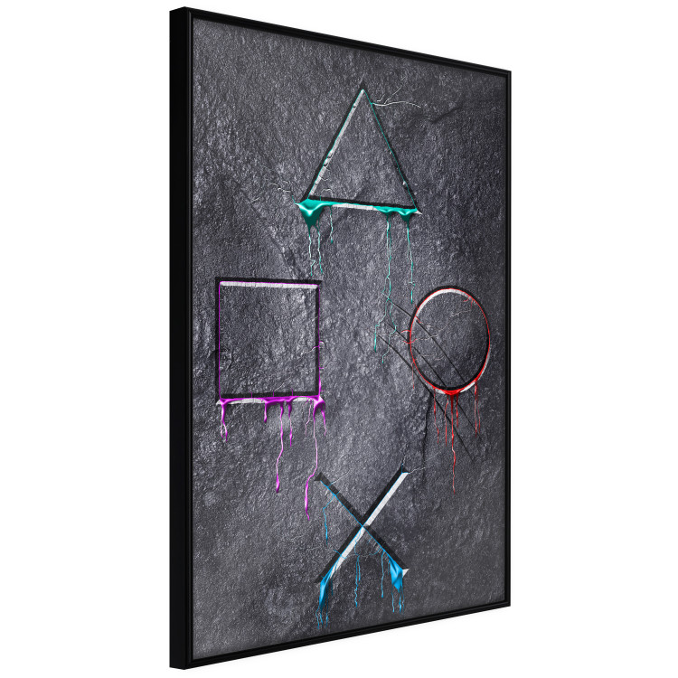 Wall Poster Gaming Addiction - abstraction with geometric figures on a dark background 114436 additionalImage 10