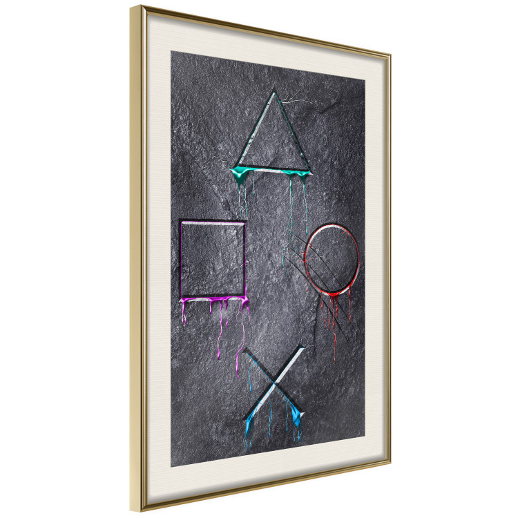 Wall Poster Gaming Addiction - abstraction with geometric figures on a dark background 114436 additionalImage 2