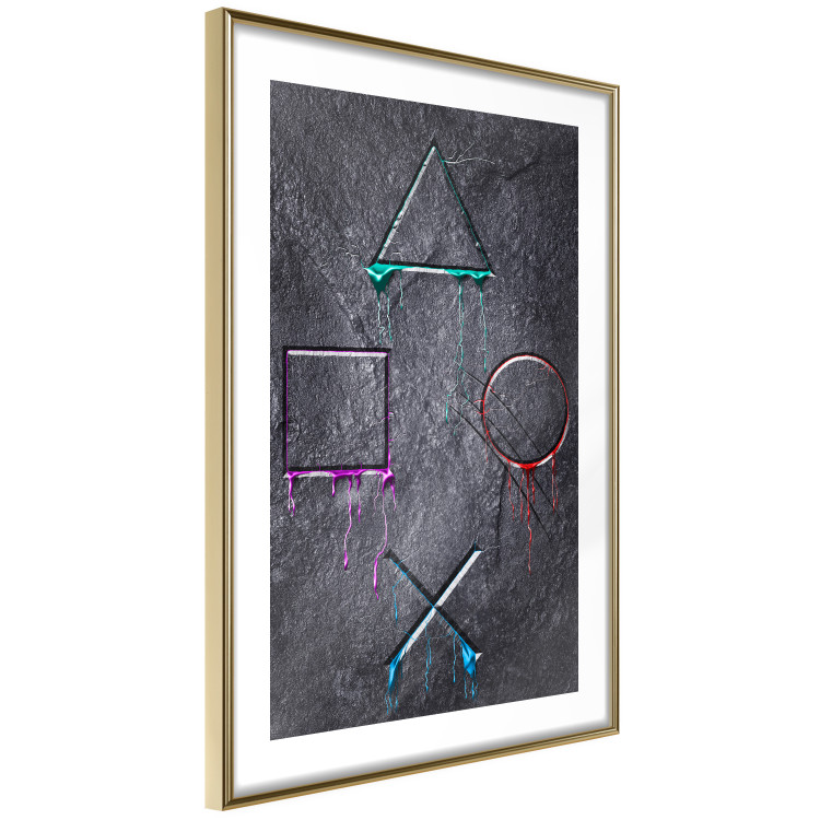Wall Poster Gaming Addiction - abstraction with geometric figures on a dark background 114436 additionalImage 8