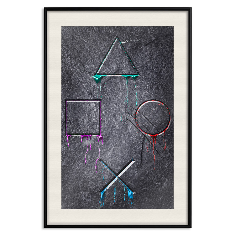 Wall Poster Gaming Addiction - abstraction with geometric figures on a dark background 114436 additionalImage 23