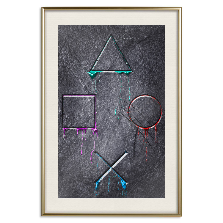 Wall Poster Gaming Addiction - abstraction with geometric figures on a dark background 114436 additionalImage 24