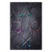 Wall Poster Gaming Addiction - abstraction with geometric figures on a dark background 114436
