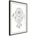 Wall Poster Dreamcatcher - black and white simple composition with a tribal amulet 114636 additionalThumb 3